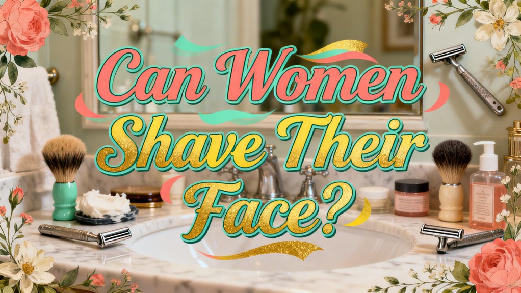 women shaving facial hair